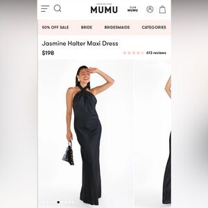 Show Me Your Mumu Black Jasmine Maxi Halter Dress- XS